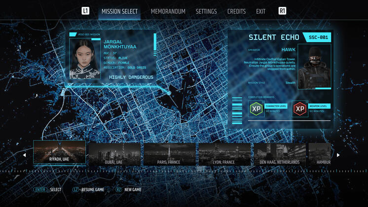 Mission Selection Scene for Story Mode